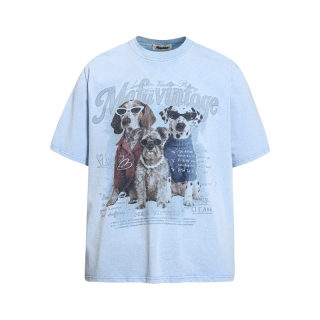 Cartoon Sunglasses Puppy Print T-Shirt 5