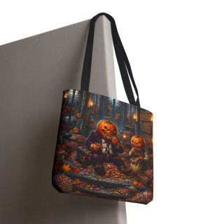 Jack-o'-Lantern Candy Haul Tote Bag | Halloween Pumpkin Scene 106