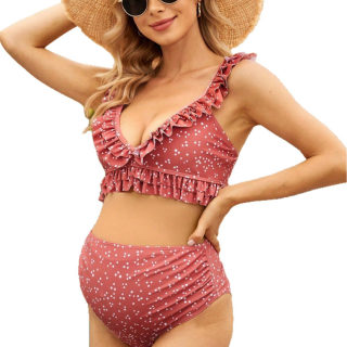 Maternity one-piece swimsuit (ruffled) 5