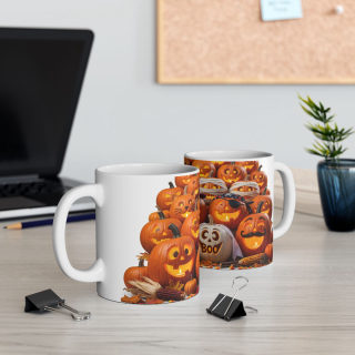 Jack-O'-Lantern Pattern Mug | Halloween Pumpkin Coffee Cup 12