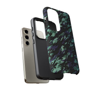 Teal Black Abstract Camo Phone Case 136