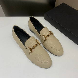 Women's Round-Toe Leather Loafers | Metal Buckle Flats 3