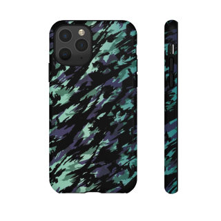 Teal Black Abstract Camo Phone Case 12