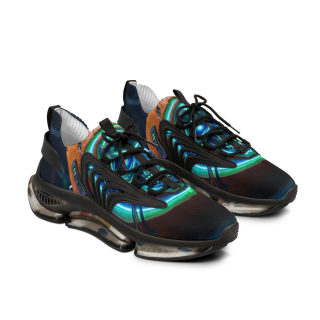 Green Orb Abstract Mesh Sneakers | Athletic Shoes 3