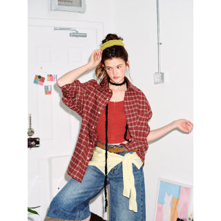Burgundy Checkered Shirt | American Retro