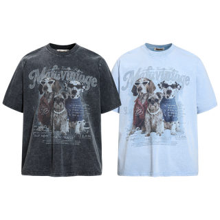 Cartoon Sunglasses Puppy Print T-Shirt 3