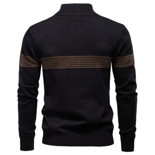 Men's Half-Zip Stand-Up Collar Sweater | Color Block 2