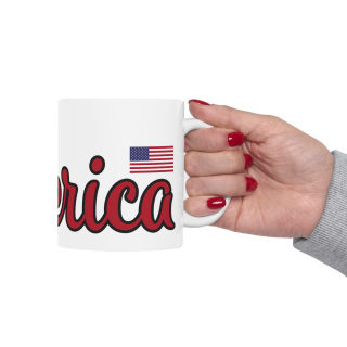 America peace sign Mug | American flag peace hand, patriotic coffee cup 18
