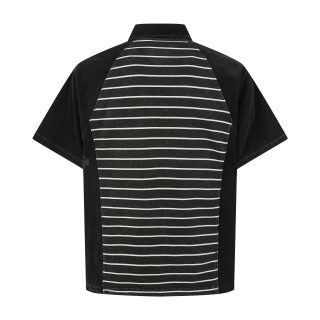 Striped Patchwork Lapel Shirt | Men's 4