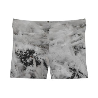 Black & White Ice Texture Women's Shorts | Abstract Snow Pattern