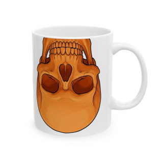 Blue and Orange Skull Pattern Mug | Ceramic Coffee Mug 7