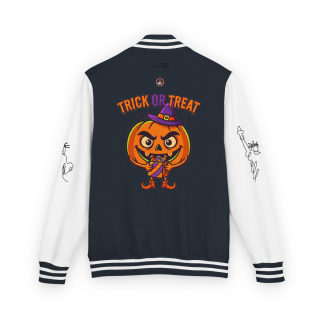 Trick or Treat Jack-o'-Lantern Letterman Jacket | Halloween Varsity Jacket 22