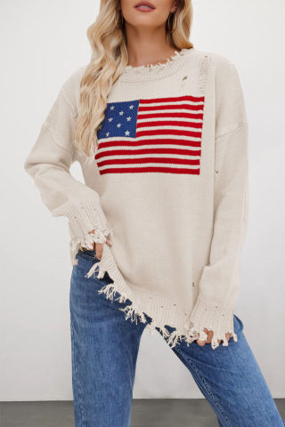 Round Neck Independence Day Holiday Sweater | Women's 6