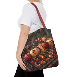 Grilled Vegetable Kabob Tote Bag | BBQ Skewers, Summer Cookout Market Tote 50