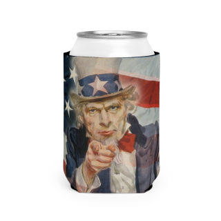 Uncle Sam Pointing Can Cooler Sleeve | American Flag Patriotic 7