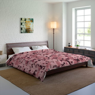 Pink Marble Splatter Comforter