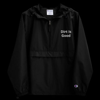 Embroidered Champion Packable Black Jacket "Dirt Is Good" 4
