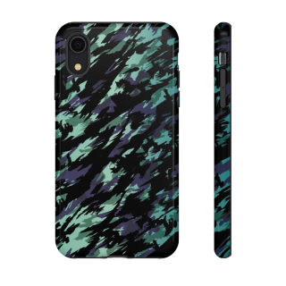 Teal Black Abstract Camo Phone Case 6