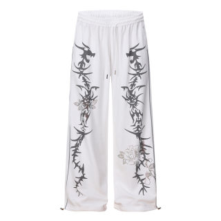 Printed Skeleton Floral Loose Pants 5