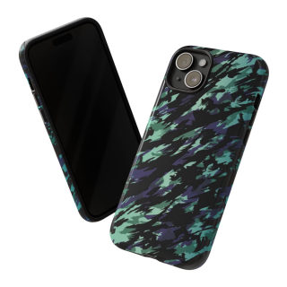 Teal Black Abstract Camo Phone Case 111