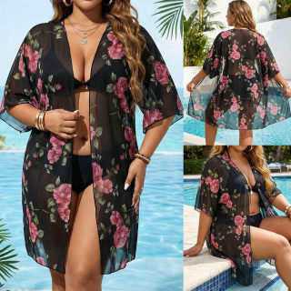 Plus Size Floral beach cover-up