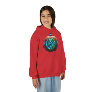 Glowing Cyber Pumpkin Kids Hoodie 48