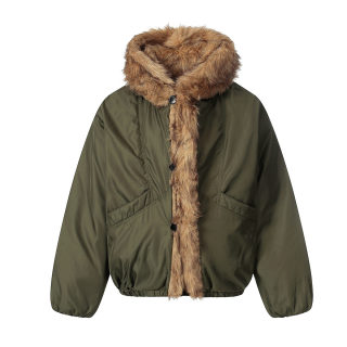 Wool Collar Warm Padded Jacket | Hooded