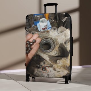 Mechanic Ball Bearing Close-Up Suitcase | Industrial Workshop Travel Luggage 12