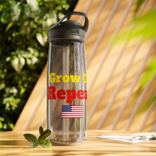 Grow One Repeat water bottle, American flag CamelBak Eddy 20oz/25oz