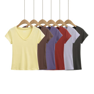 V-Neck Stretch Short Sleeve T-Shirt 2
