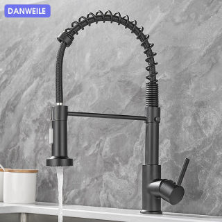 All-Copper Rotatable Spring-Style Kitchen Faucet 3