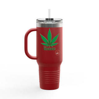 Organic cannabis leaf travel mug, 40oz insulated tumbler 27