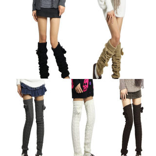 Extended Thick Knit Leg Warmers | Over-Knee Boot Cuff Socks
