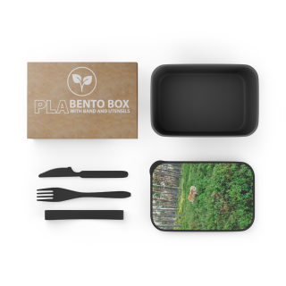 Golden Retriever in the Forest PLA Bento Box with Band and Utensils 3