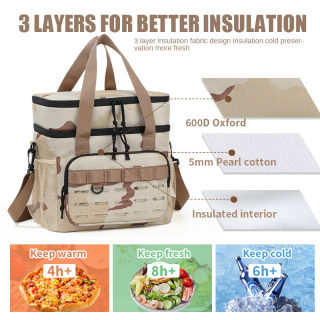 Outdoor Double-Layer Camouflage Cooler Bag | Large Capacity Shoulder Tote 2