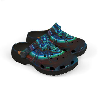 Neon Skull Pattern Kid's Clogs 4
