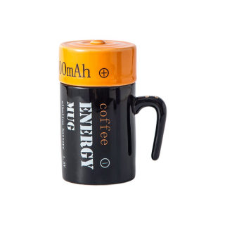 Battery-Shaped 3D Ceramic Novelty Mug | Coffee Mug, Microwave Safe
