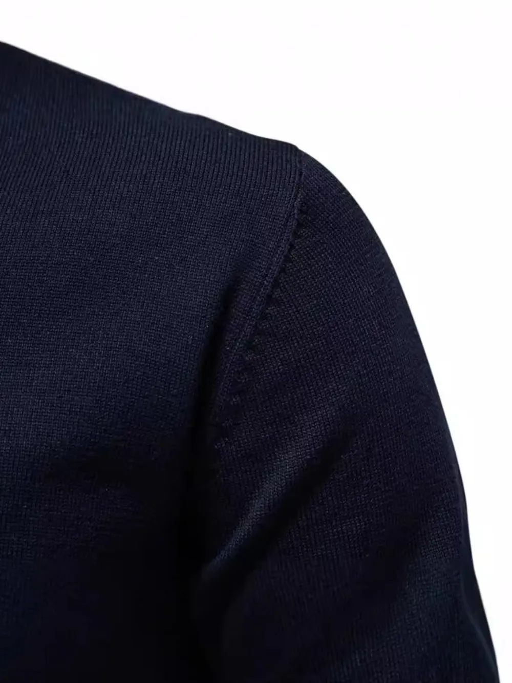 Men's Ribbed Hem V-Neck Sweater | Long Sleeve Pullover 4