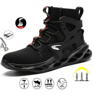 Men's Non-Slip Breathable Safety Work Shoes, up to Size 48