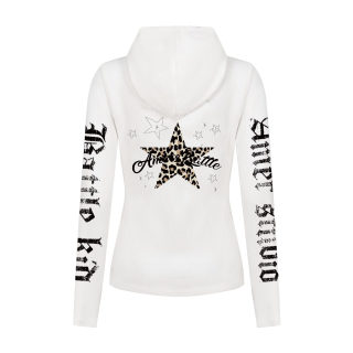 Distressed Leopard Print Zip-Up Hooded Cardigan | Women's Slim Fit 2