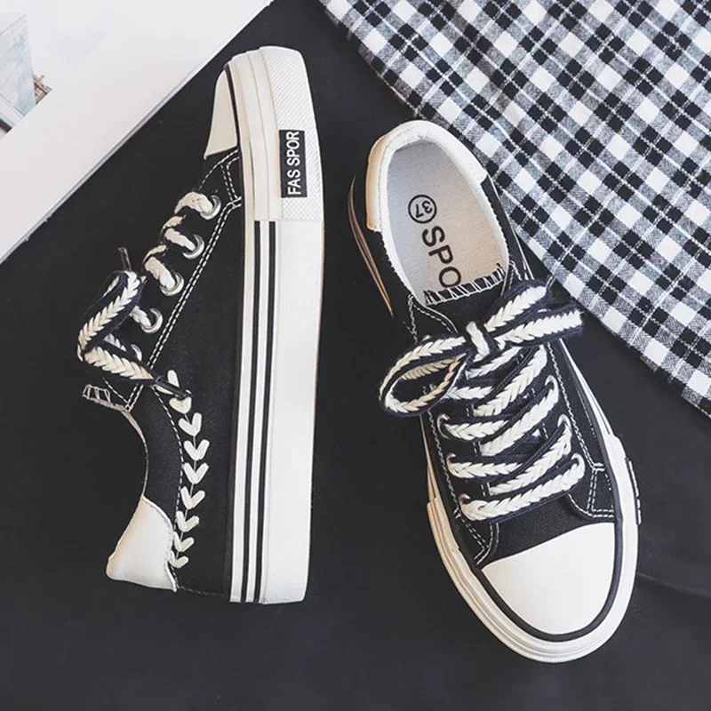 Women's Platform Canvas Trainers | Height-Boosting Chunky Sneakers 5