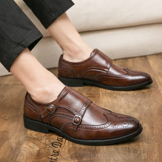 Men's Buckle Leather Dress Shoes | Formal Height-Increasing Shoes