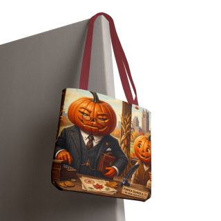 Pumpkin Head Businessmen Tote Bag | Halloween Pumpkin City Illustration 79