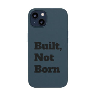 "Built, Not Born" PU Leather Phone Case | Debossed Text, Black 46