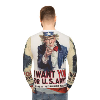 I Want You for U.S. Army Poster Sweatshirt | Vintage Uncle Sam All-Over Print 4
