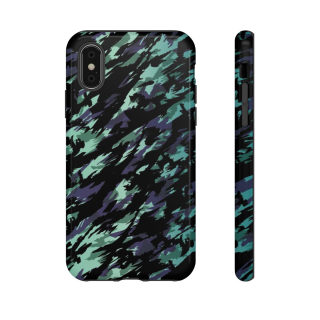 Teal Black Abstract Camo Phone Case 4