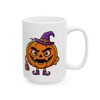 Trick or Treat Pumpkin Candy Mug | Halloween Ceramic Coffee Cup 8