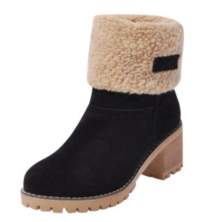 Women's Warm Flock-Lined Martin-Style Snow Boots