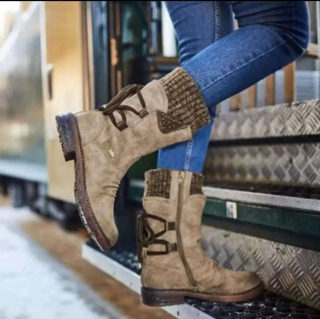 Women's Flat Martin Boots | Square Heel with Back Strap 3