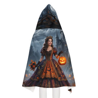 Victorian Pumpkin Princess Youth Hooded Towel | Halloween Castle Jack-o'-Lanterns